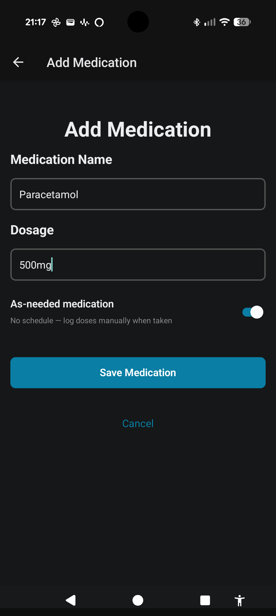 Adding an on-demand medication